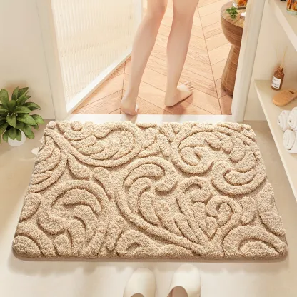 Ornate Curlicue Flocked Rug