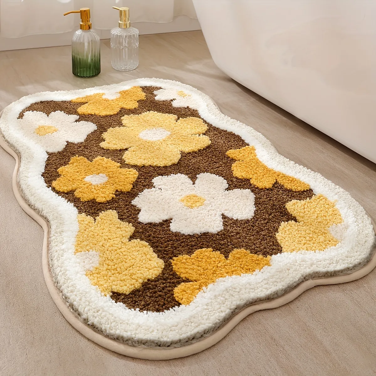 Boho Daisy Flocked Rug