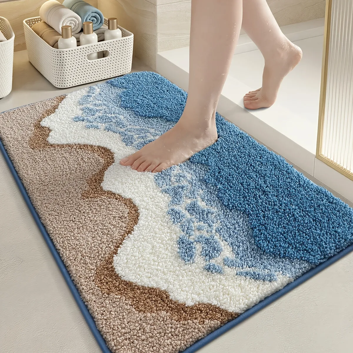 Ocean Breeze Flocked Rug