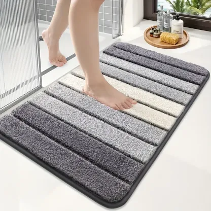 Gradient Stripe Flocked Rug