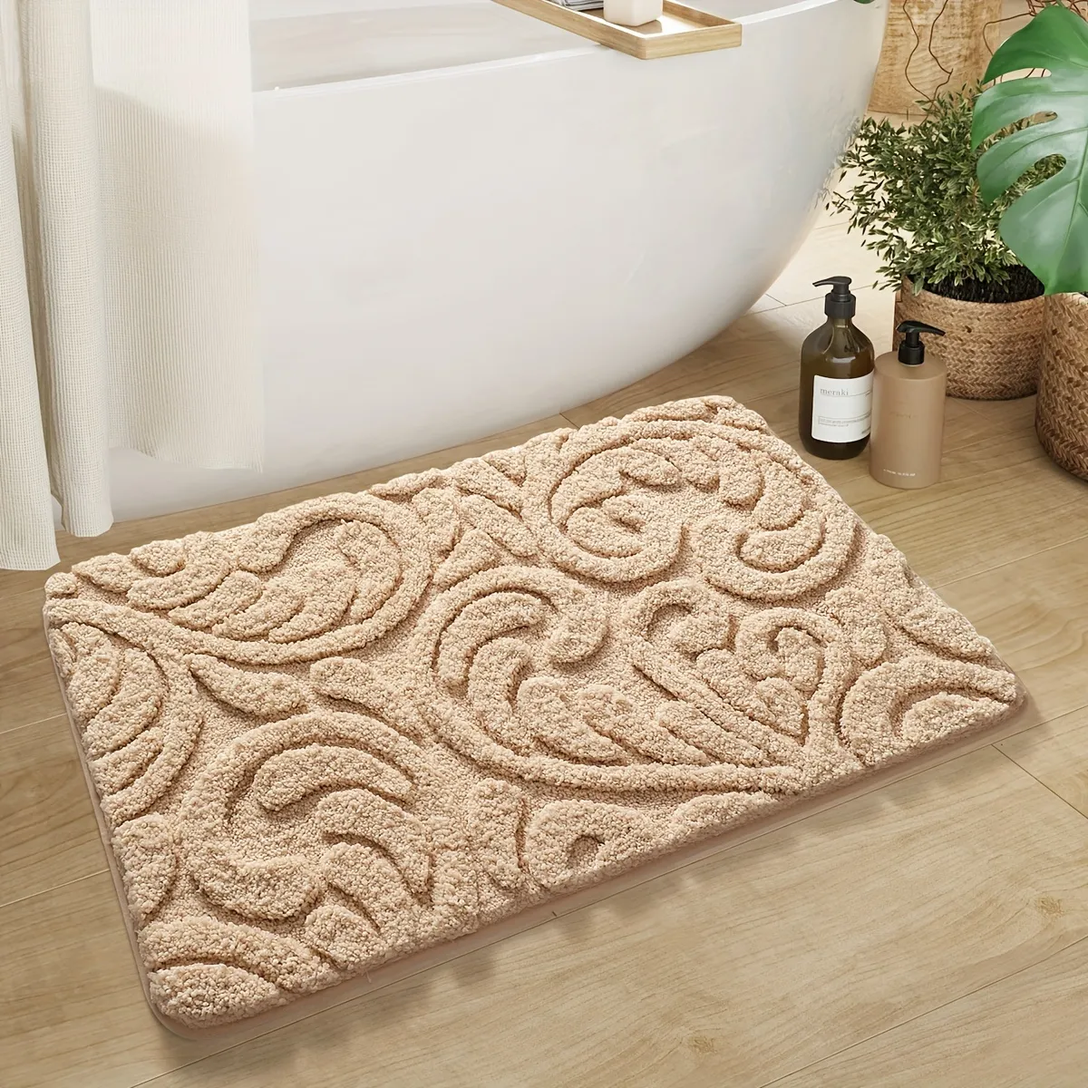 Ornate Curlicue Flocked Rug