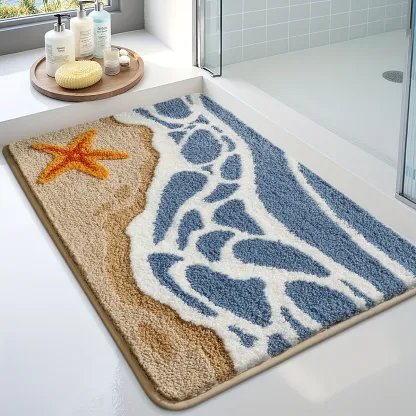 Seaside Starfish Flocked Rug 
