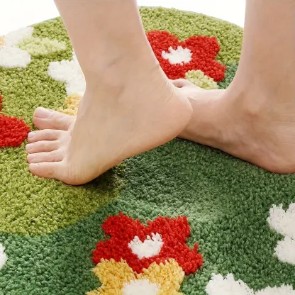 Vibrant Wildflower Flocked Rug