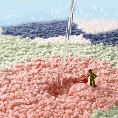 Smiley Frog Flocked Rug