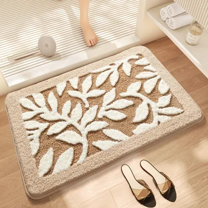 Lush Leaves Flocked Rug