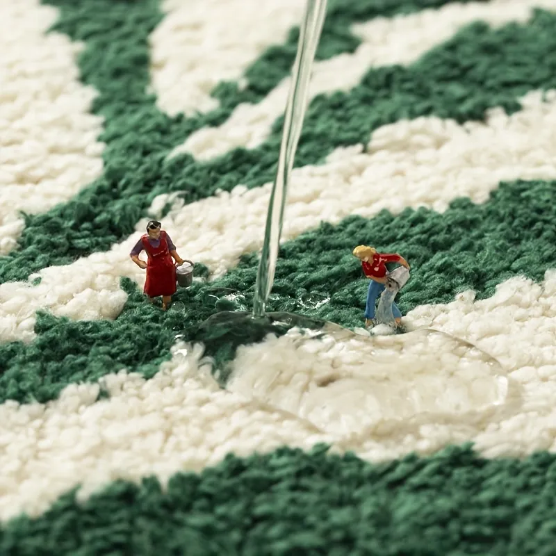 Palm Leaf Silhouette Flocked Rug