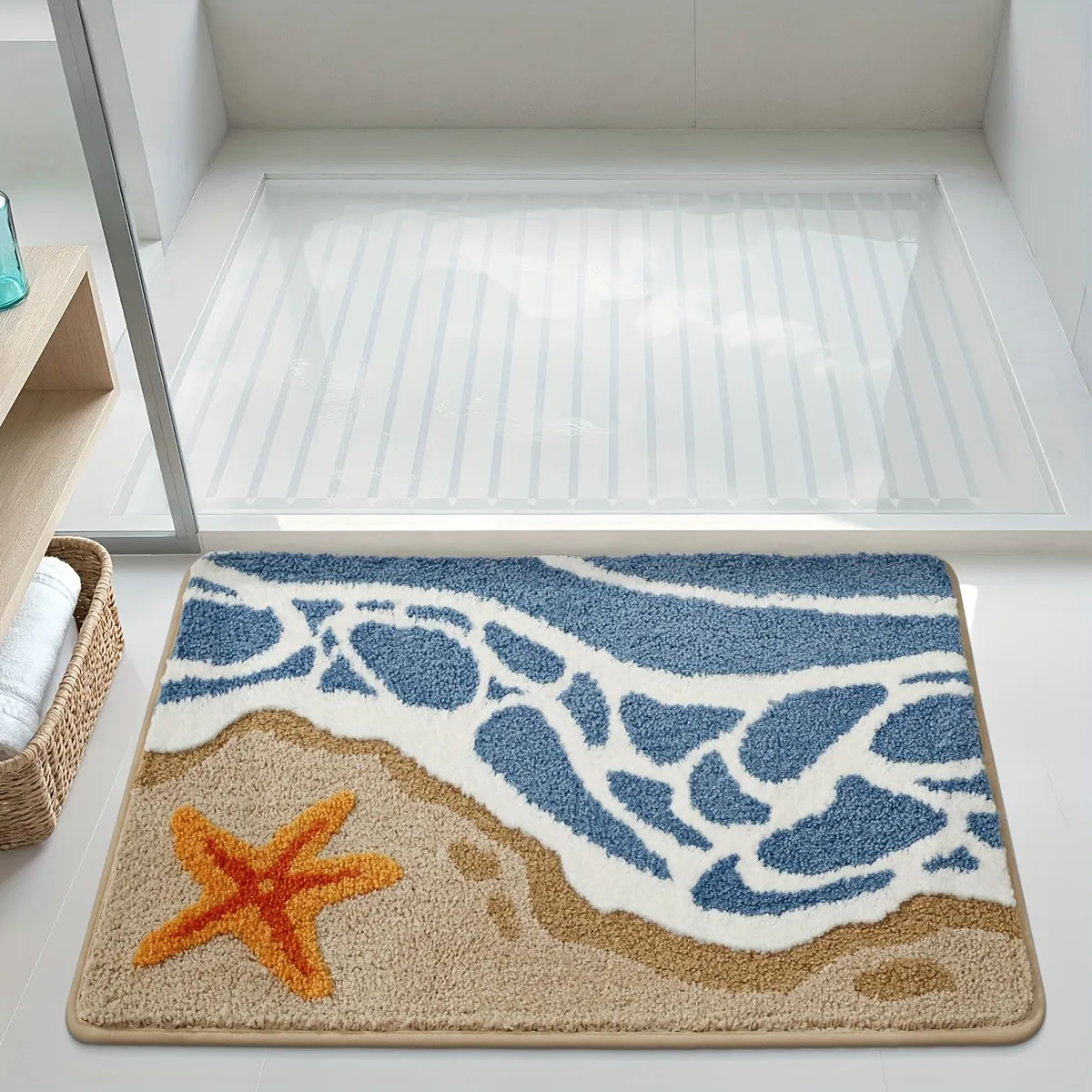 Seaside Starfish Flocked Rug 
