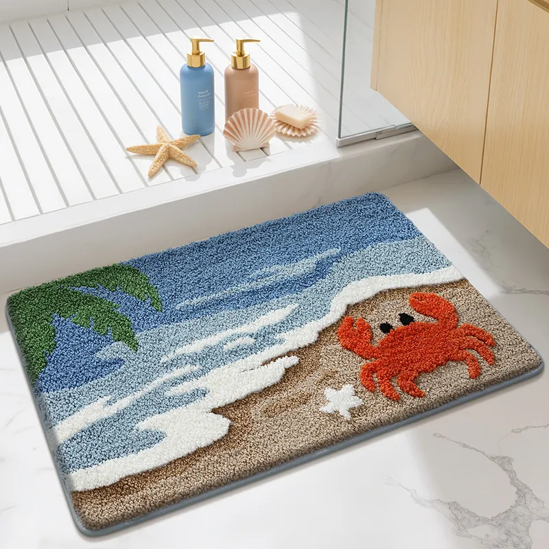 Shore Crab Walk Flocked Rug