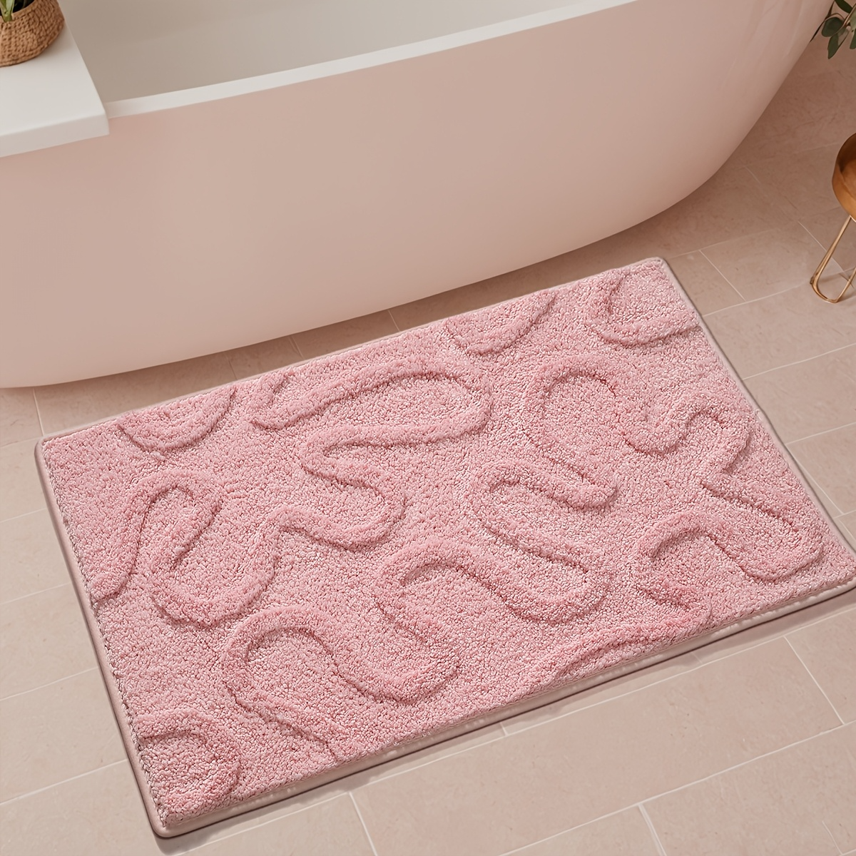 Coral Swirl Flocked Rug