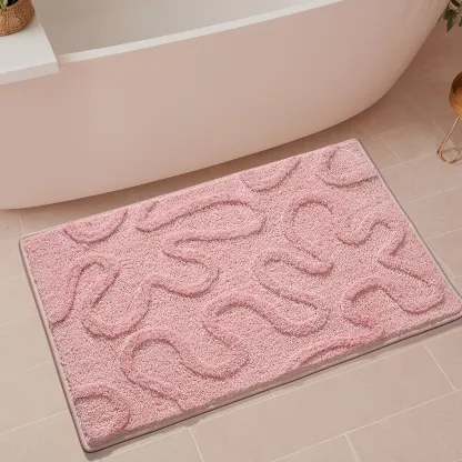 Coral Swirl Flocked Rug