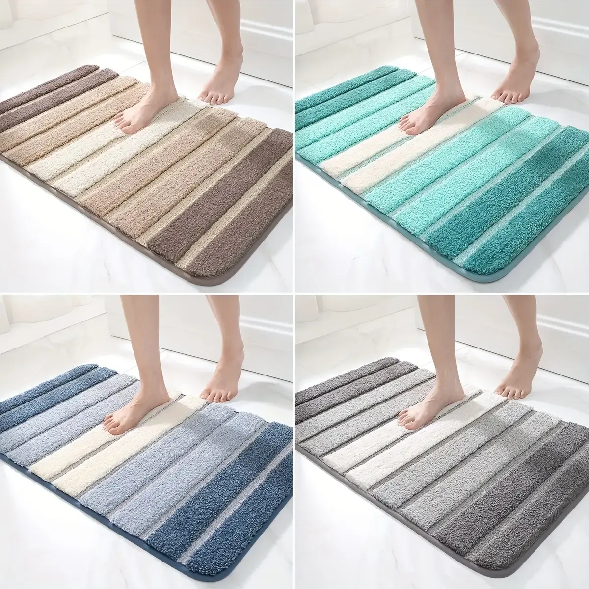 Gradient Stripe Flocked Rug