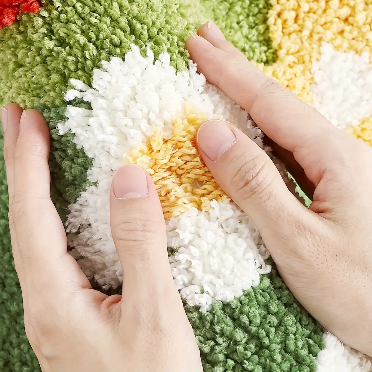 Vibrant Wildflower Flocked Rug