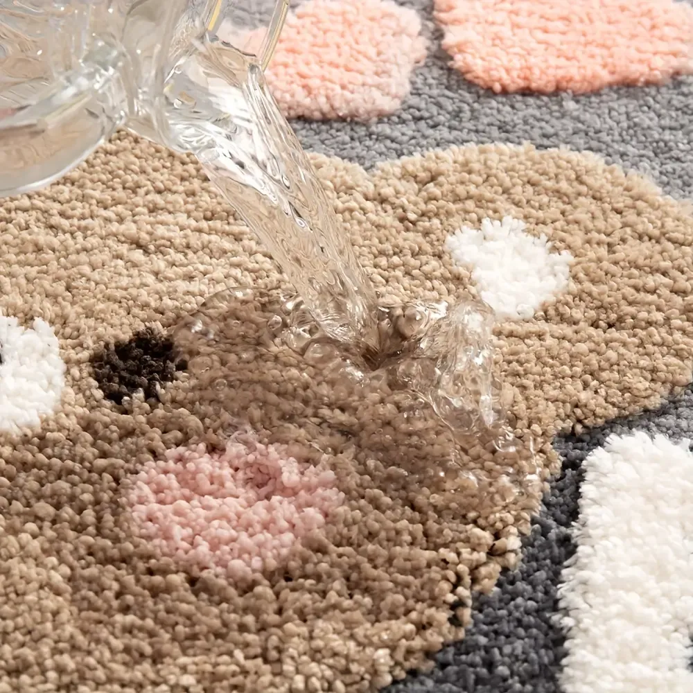 Cute Bear & Frog Flocked Rug