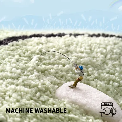 Smiley Frog Flocked Rug