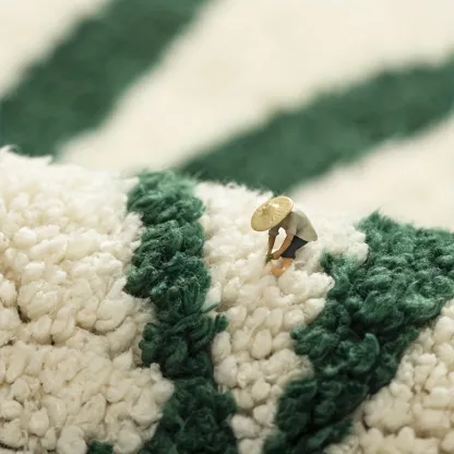 Palm Leaf Silhouette Flocked Rug