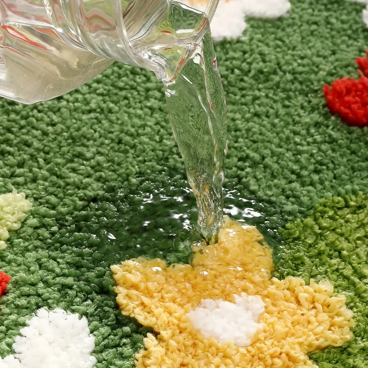 Vibrant Wildflower Flocked Rug