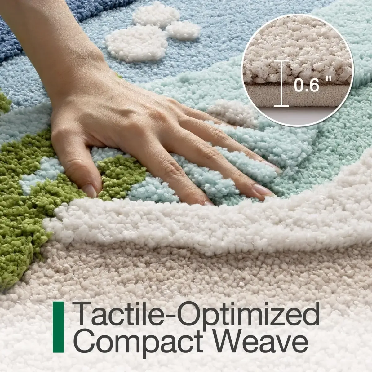 Coastal Seascape Flocked Rug