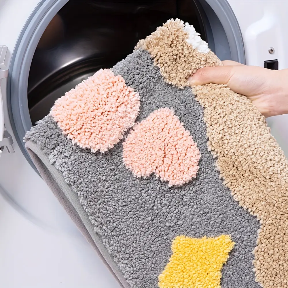 Cute Bear & Frog Flocked Rug