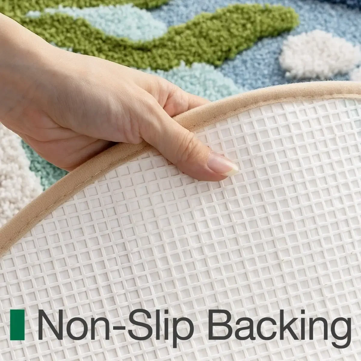 Coastal Seascape Flocked Rug