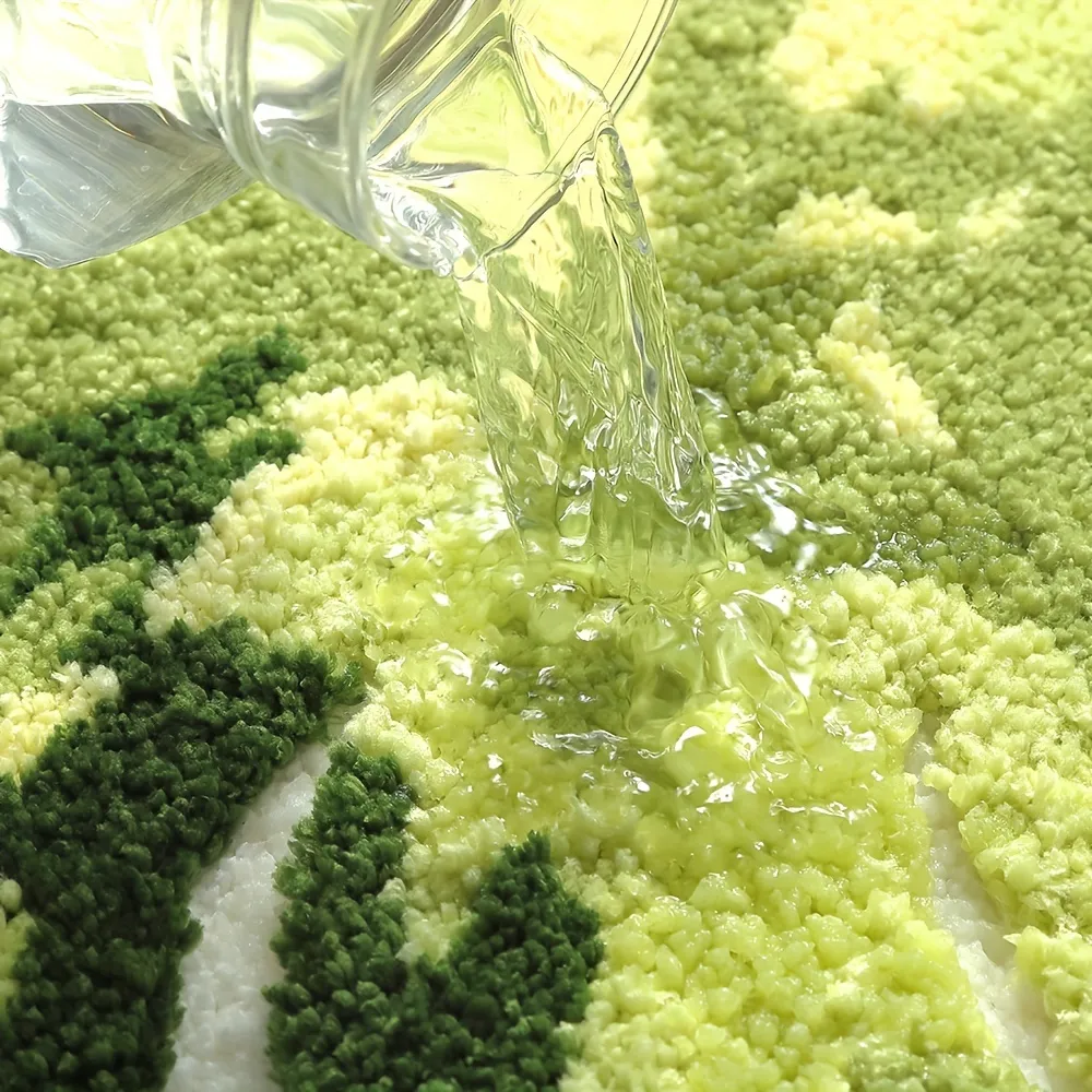 Tropical Leaf Flocked Rug