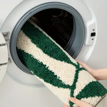 Palm Leaf Silhouette Flocked Rug