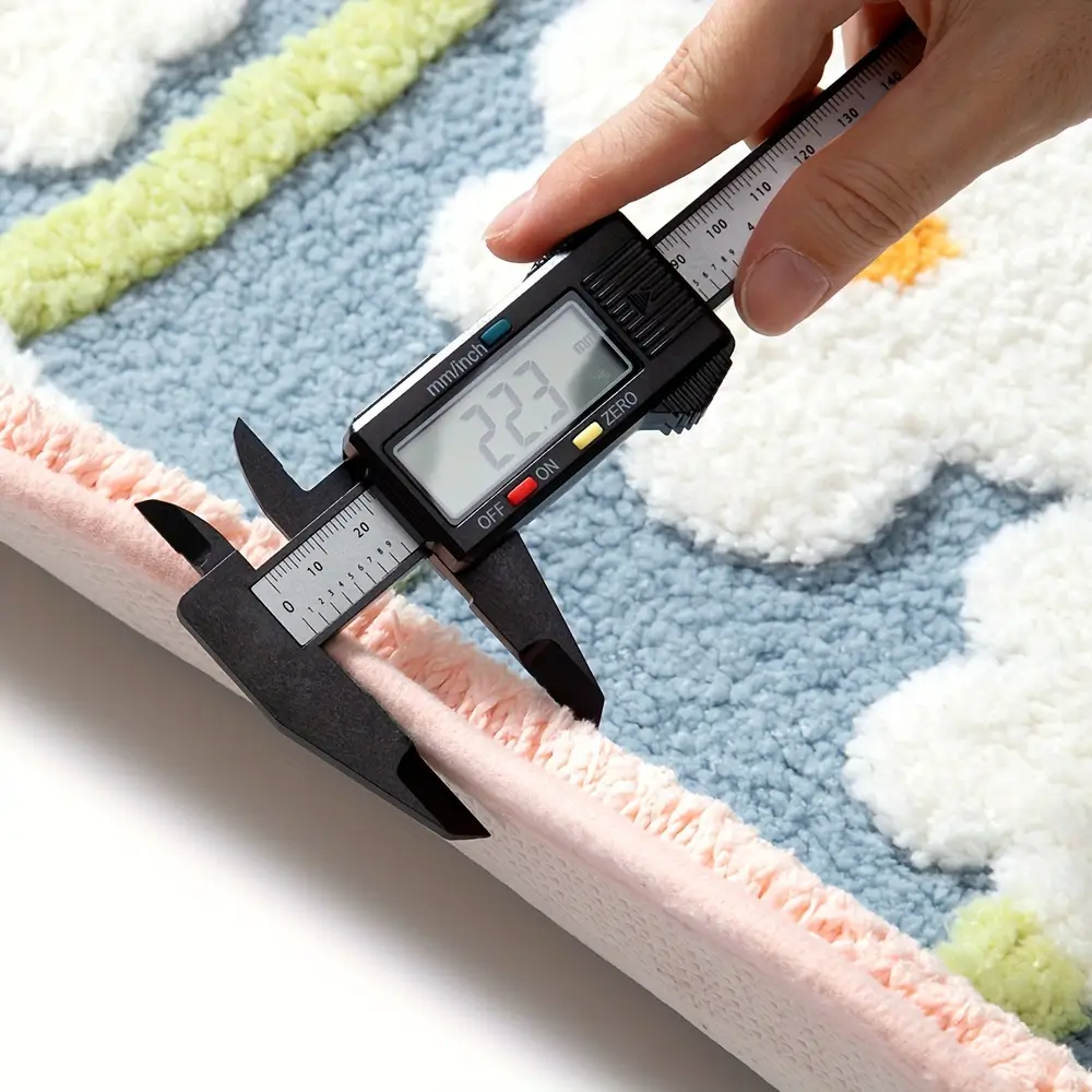 Pastel Petal Border Flocked Rug