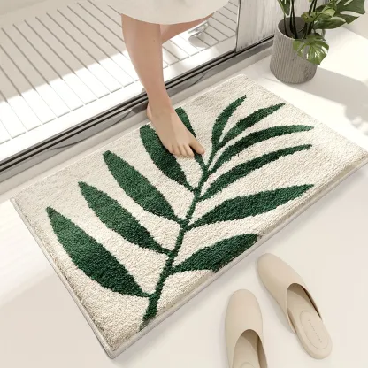 Palm Leaf Silhouette Flocked Rug