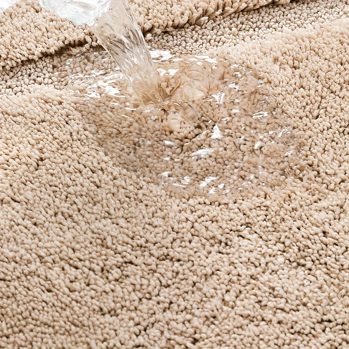 Solid Color Oval Flocked Rug
