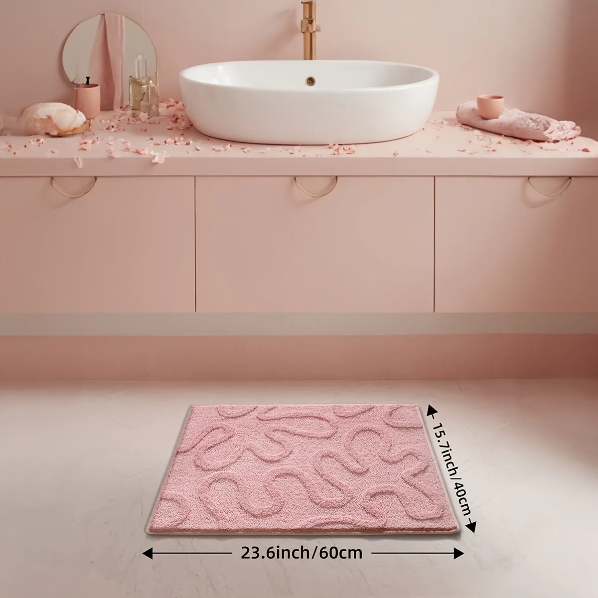 Coral Swirl Flocked Rug