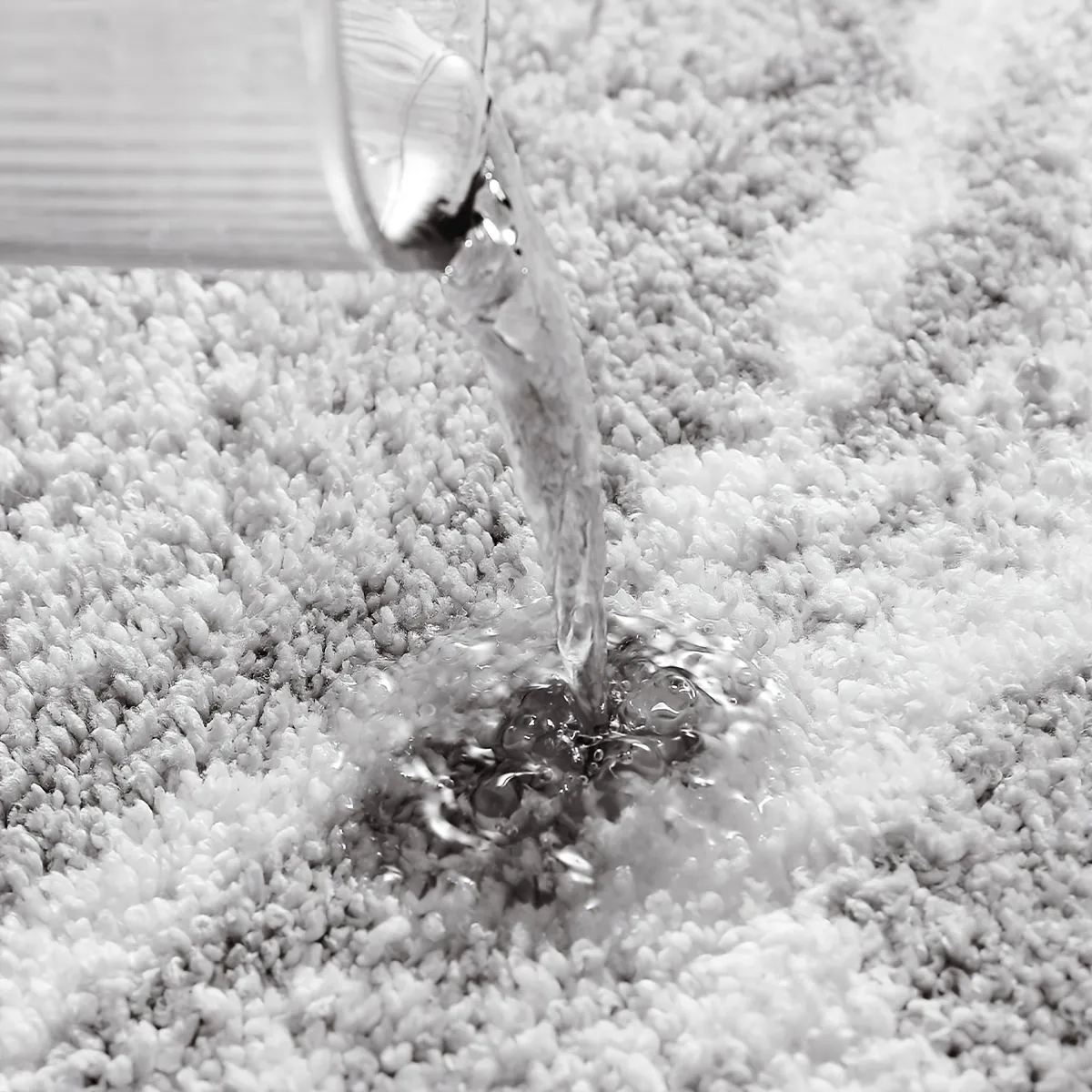 Grey Wavy Flocked Rug