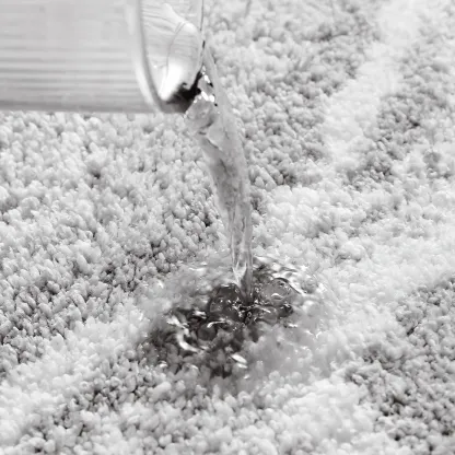 Grey Wavy Flocked Rug