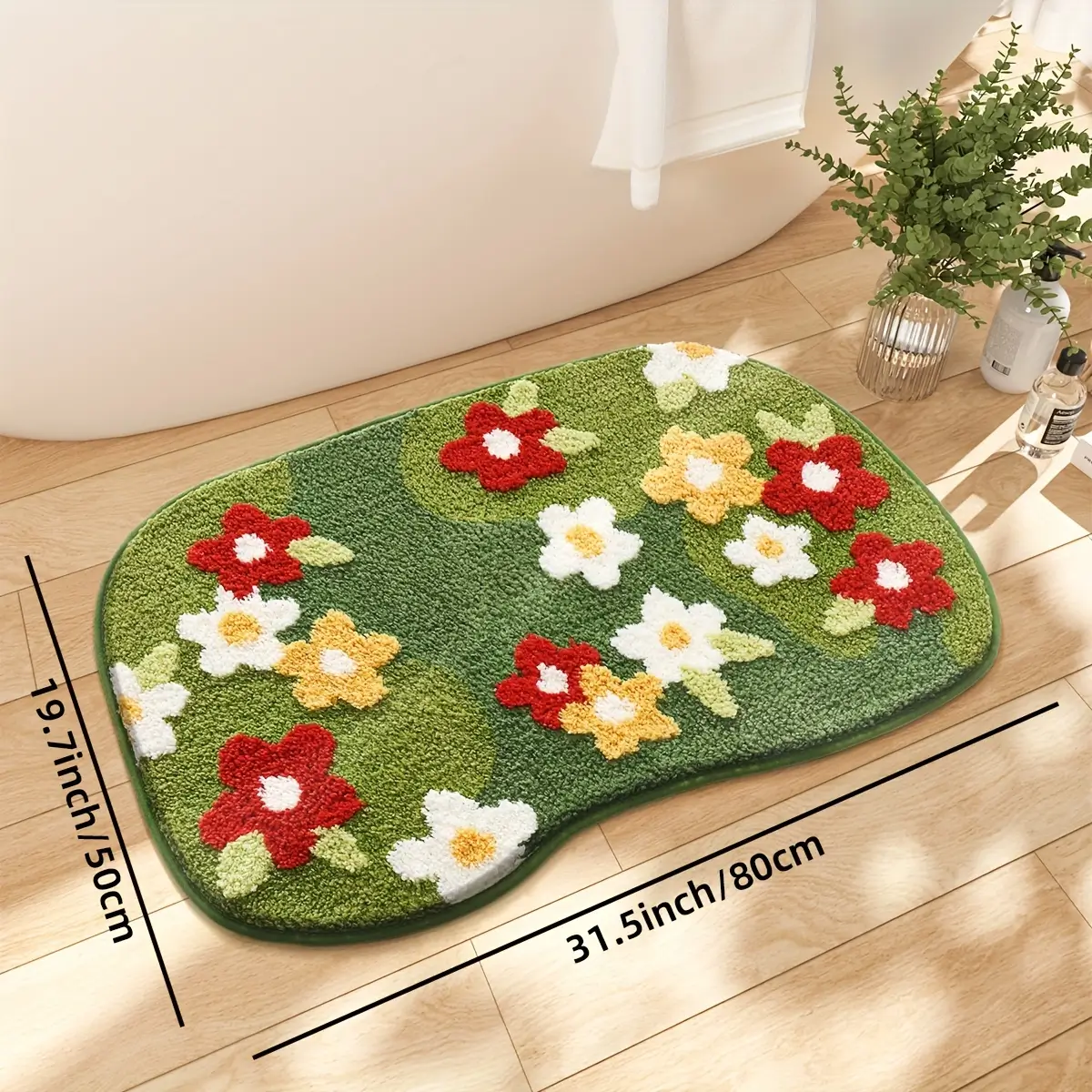 Vibrant Wildflower Flocked Rug