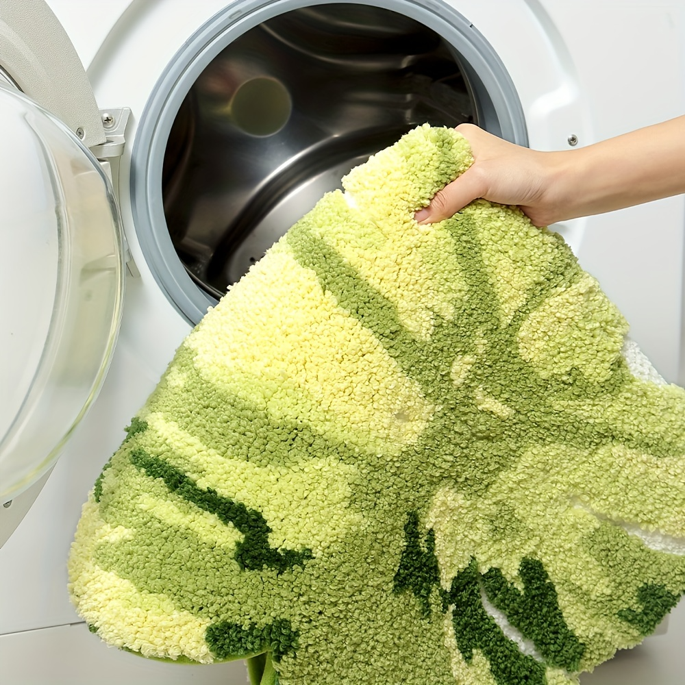 Tropical Leaf Flocked Rug