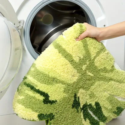 Tropical Leaf Flocked Rug