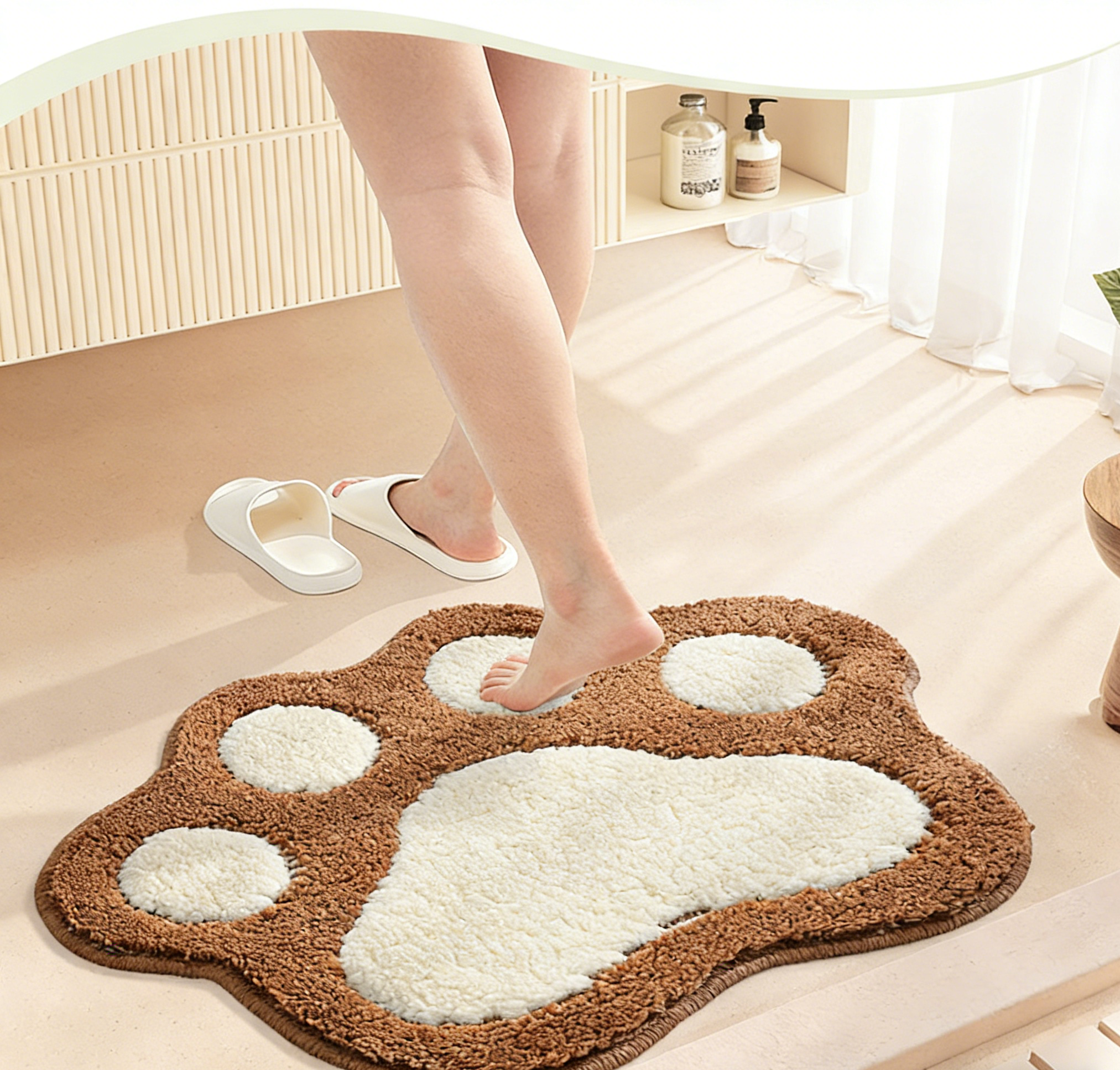 Cute Paw Print  Tufted Rug