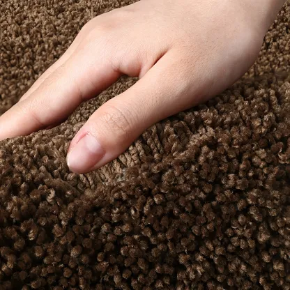 Brown Layered Outline Flocked Rug