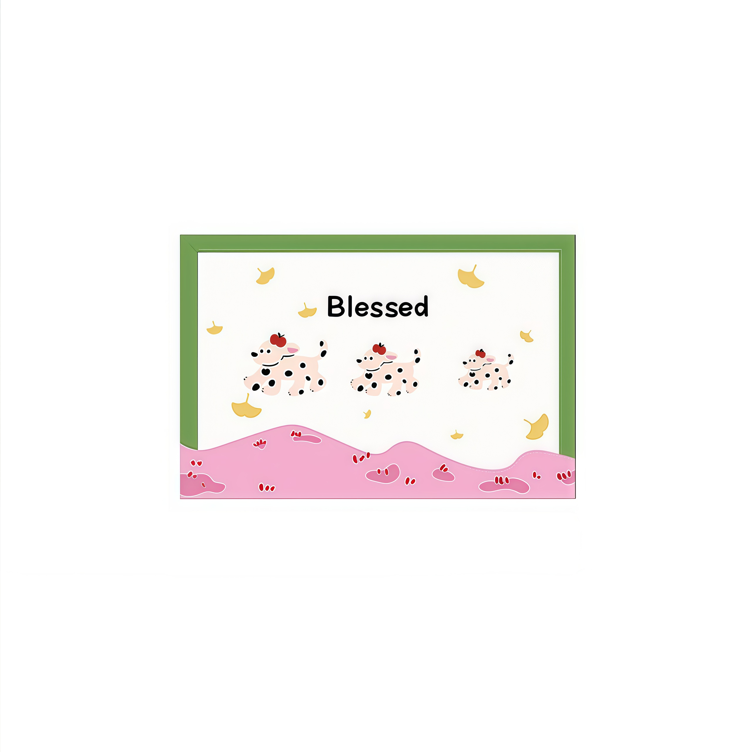 Spotted Puppies Garden Vegan Leather Pet Placemat