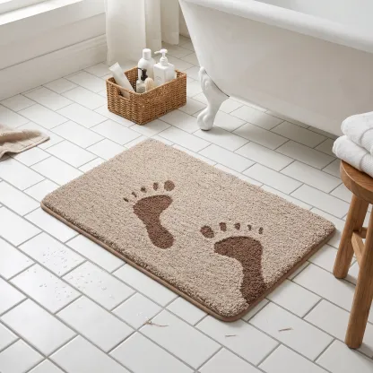 Strolling Moments Footprint Flocked Rug