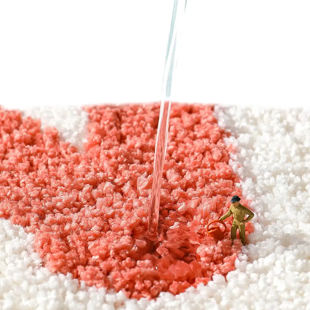 Valentine Heart Bath Flocked Rug