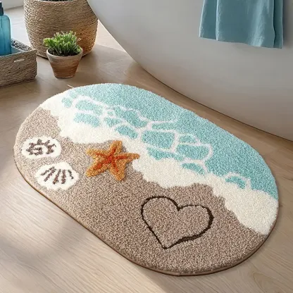 Coastal Wave Flocked Rug