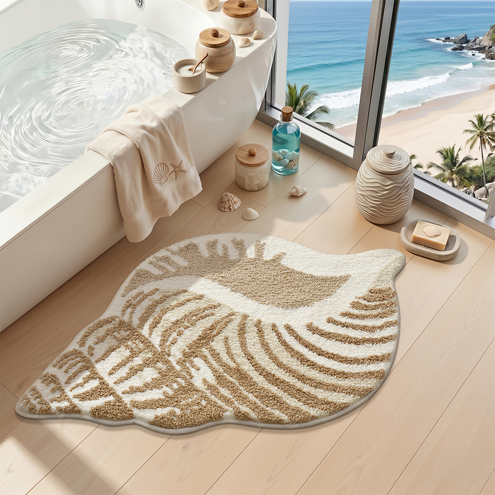 Sand Texture Conch Flocked Rug