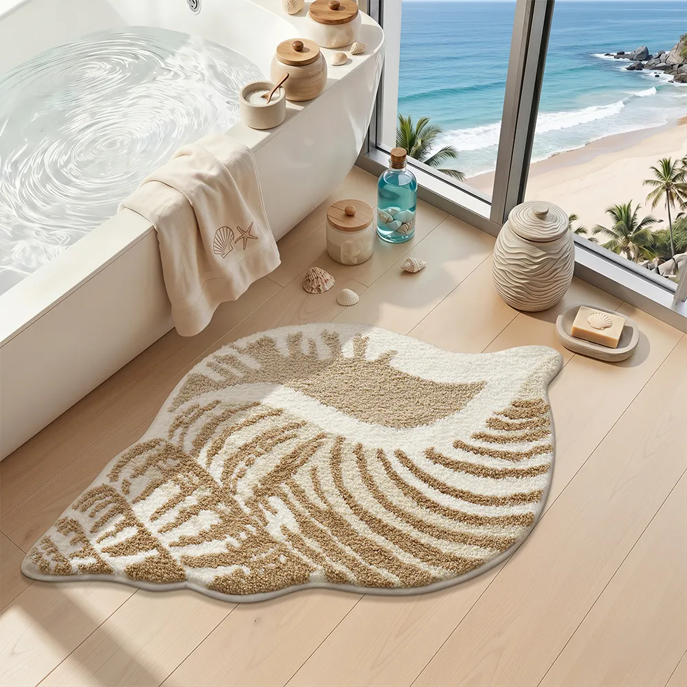 Sand Texture Conch Flocked Rug