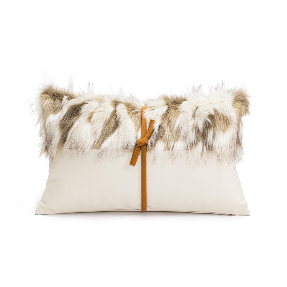 Hand-Tied Faux Fur Cushion