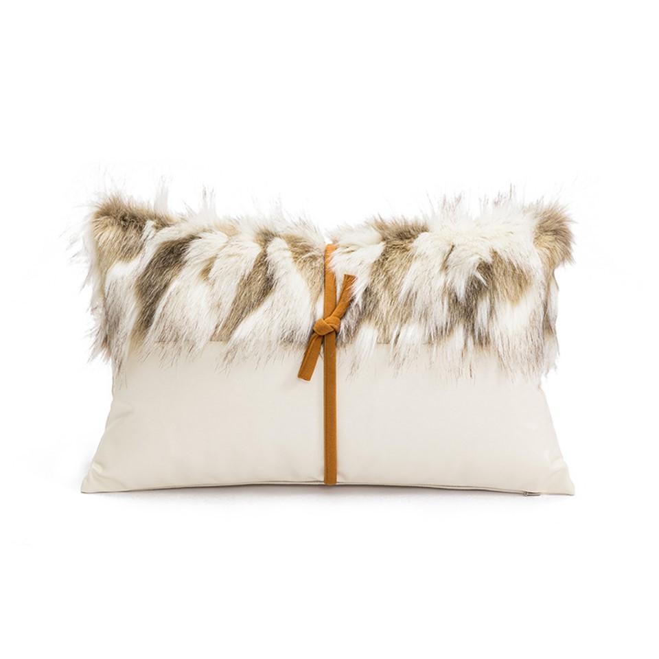 Hand-Tied Faux Fur Cushion - BRENETTI