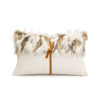 Hand-Tied Faux Fur Cushion