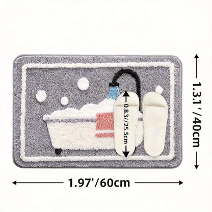 Bubble Bath Tub Flocked Rug
