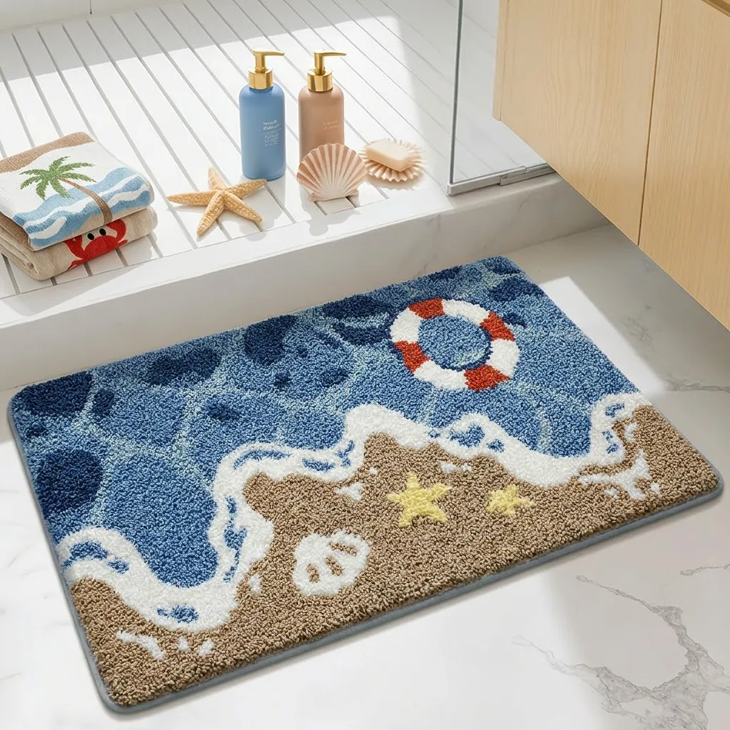 Seaside Tide Fun Flocked Rug
