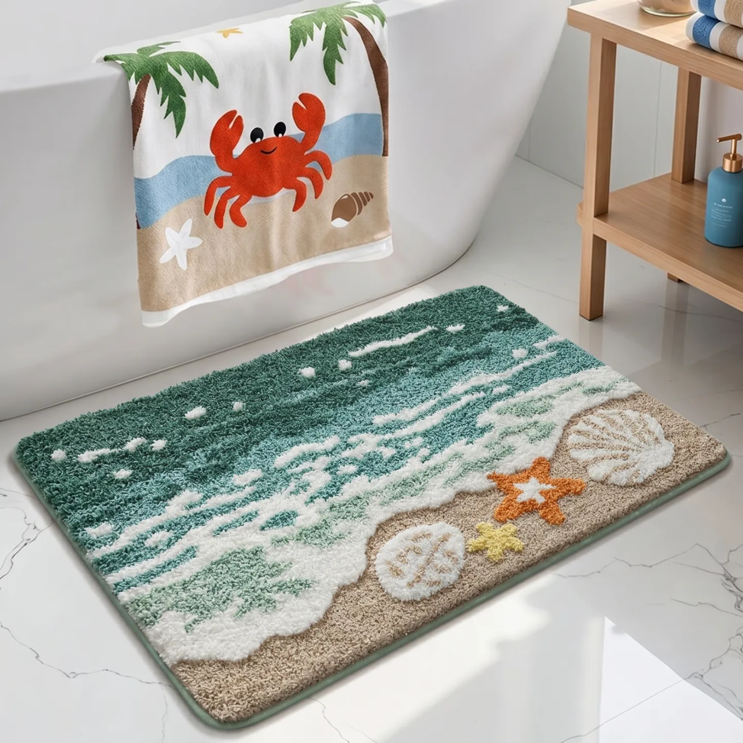 Shore Shell Harvest Flocked Rug