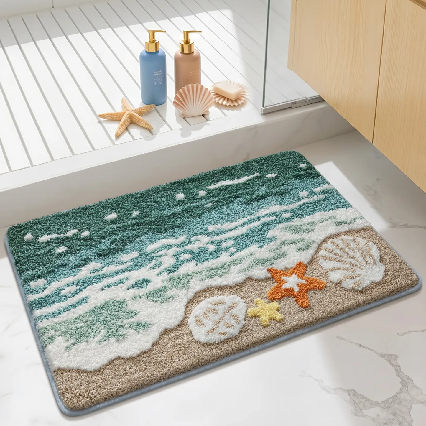 Shore Shell Harvest Flocked Rug