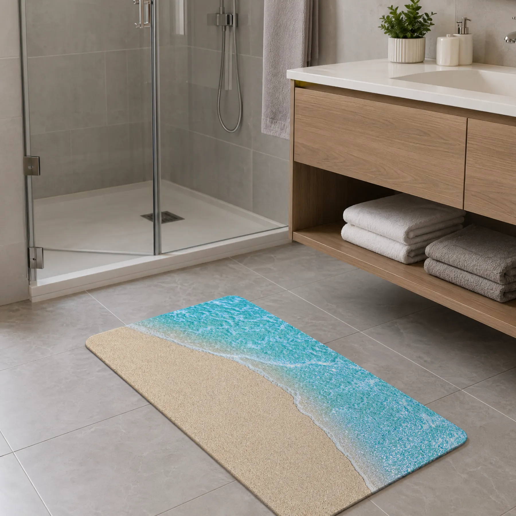 Coastal Tide Sand Diatomaceous Earth Bath Mat